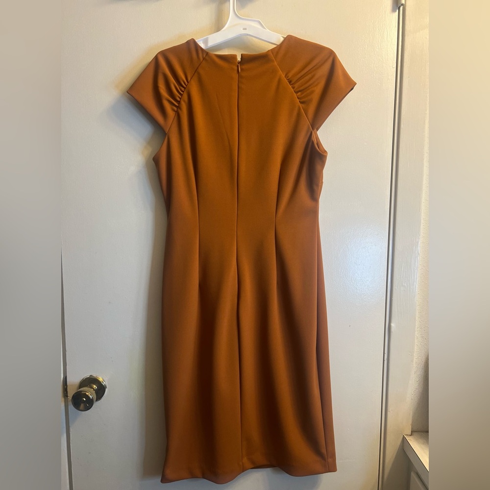 Calvin Klein Orange Sheath Midi Dress for Work - Picture 4 of 4